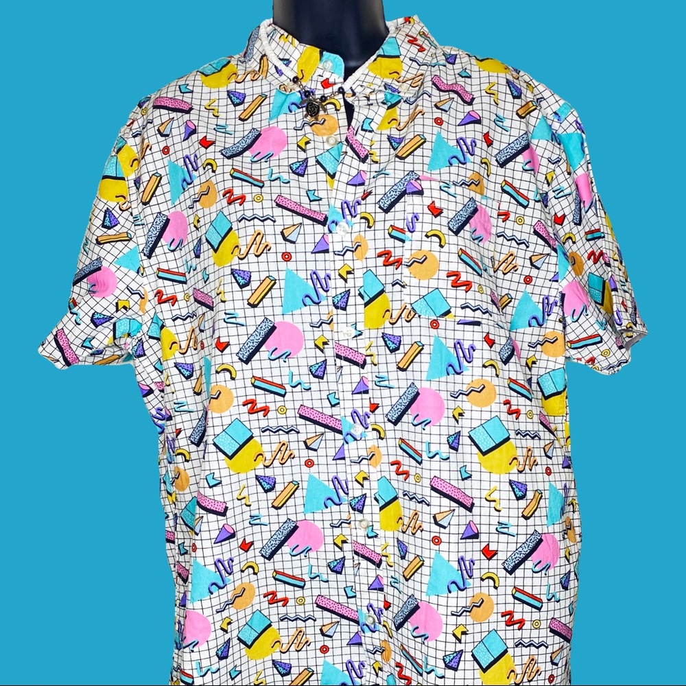 MENS COLORFUL MATH BUTTON UP